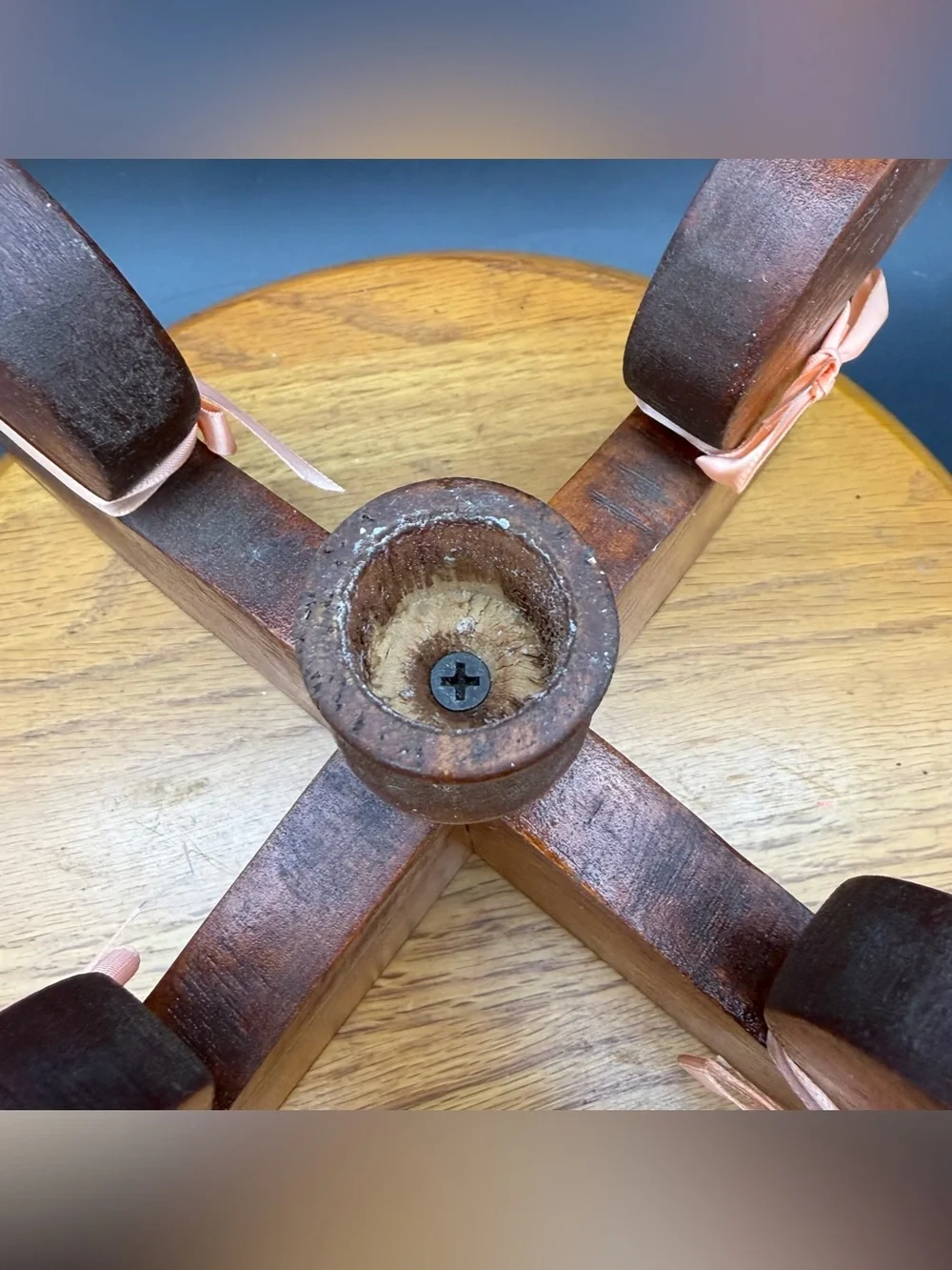 Vintage Wooden Duck Goose Farmhouse Candle Stick Holder Décor Ribbon Cottagecore